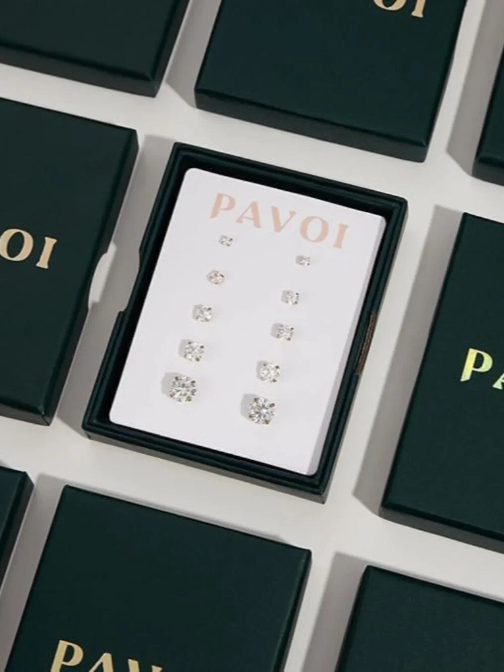 14K Gold Plated 925 Sterling Silver Cubic Zirconia Initial Letter Stud Earrings - Picture 5 of 5